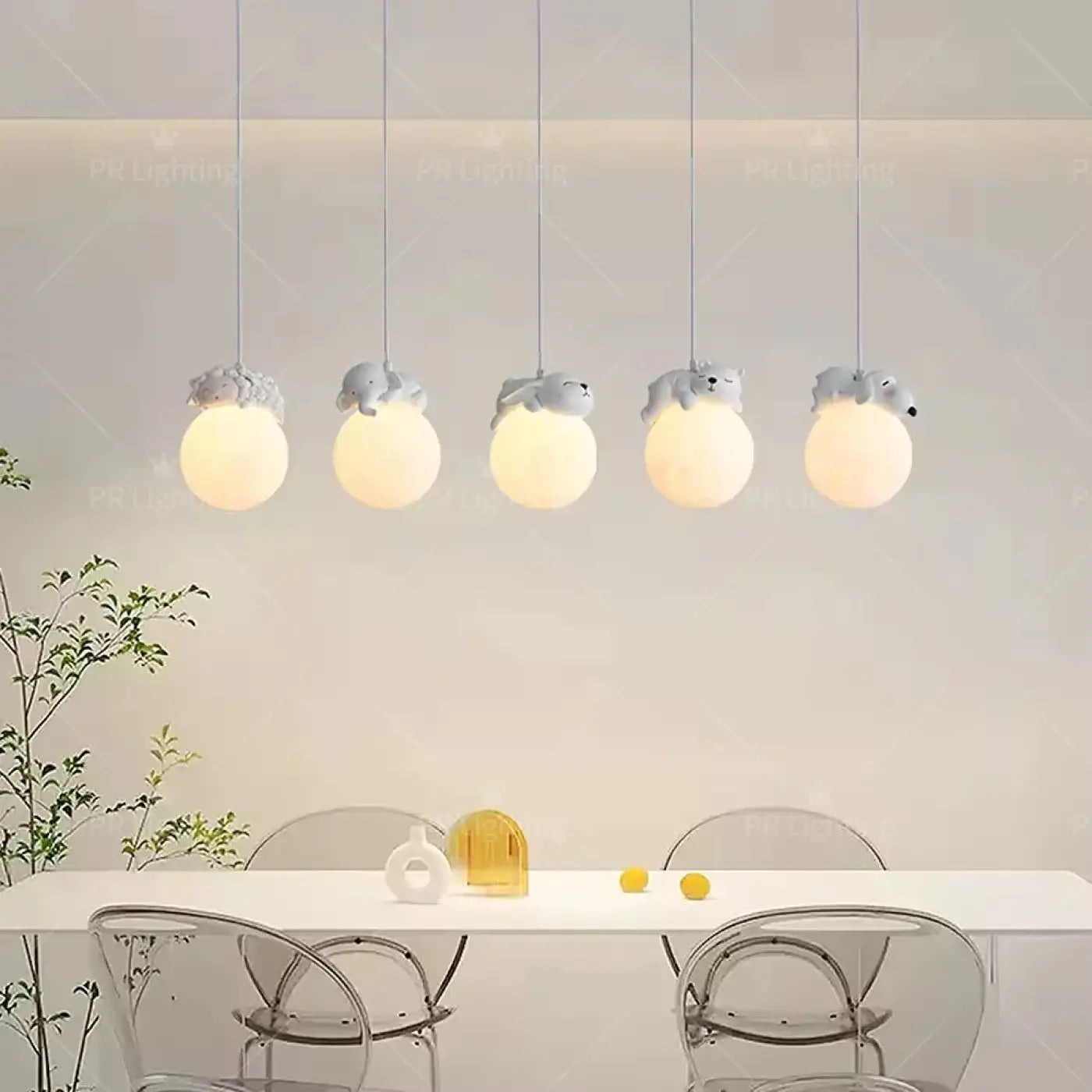 Suspension luminaire chambre design figurines animaux