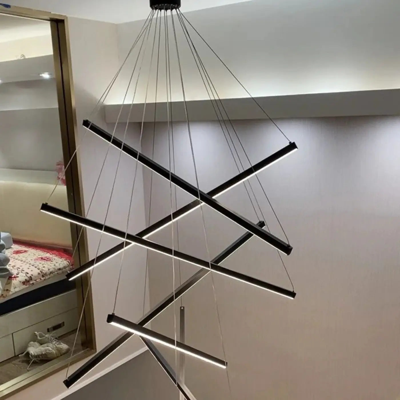 Suspension luminaire salon salle a manger design geometrique