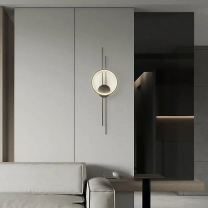 Applique murale noir à LED pour couloir d'appartement  