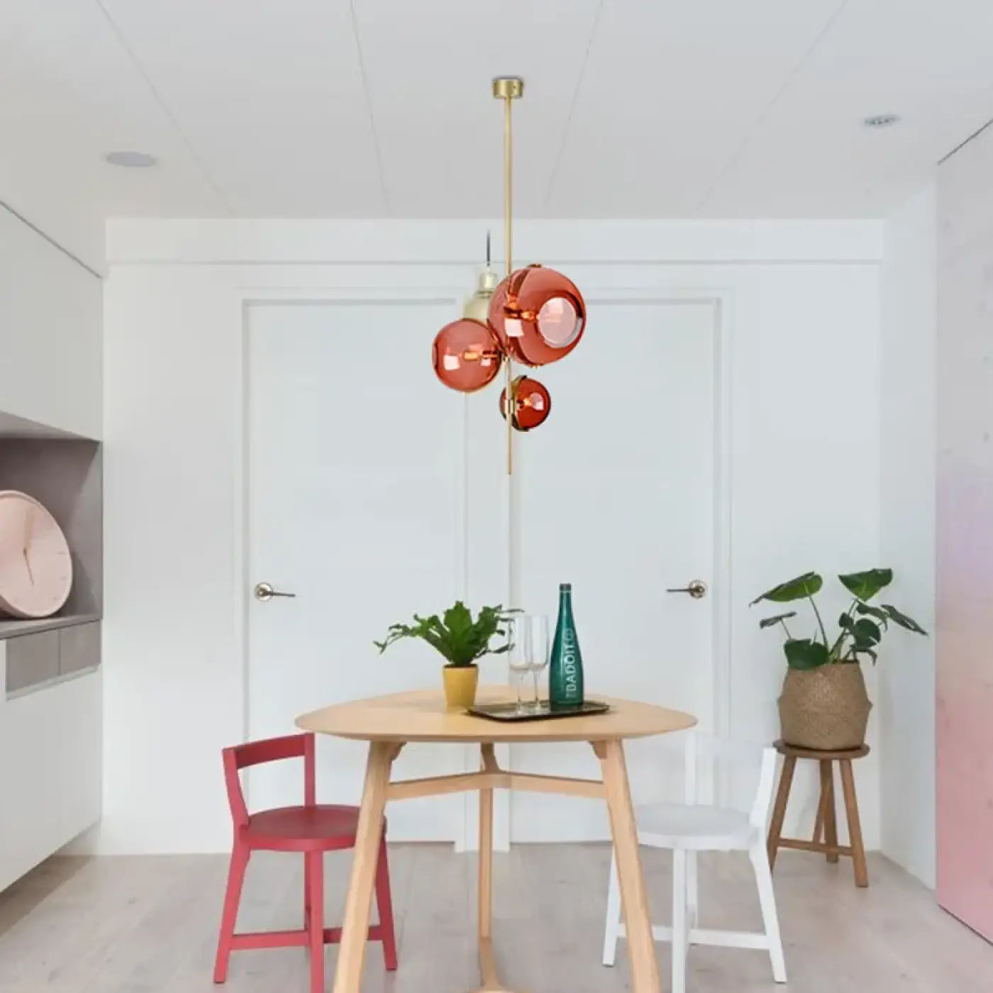 Suspension luminaire salon salle a manger boule verre design