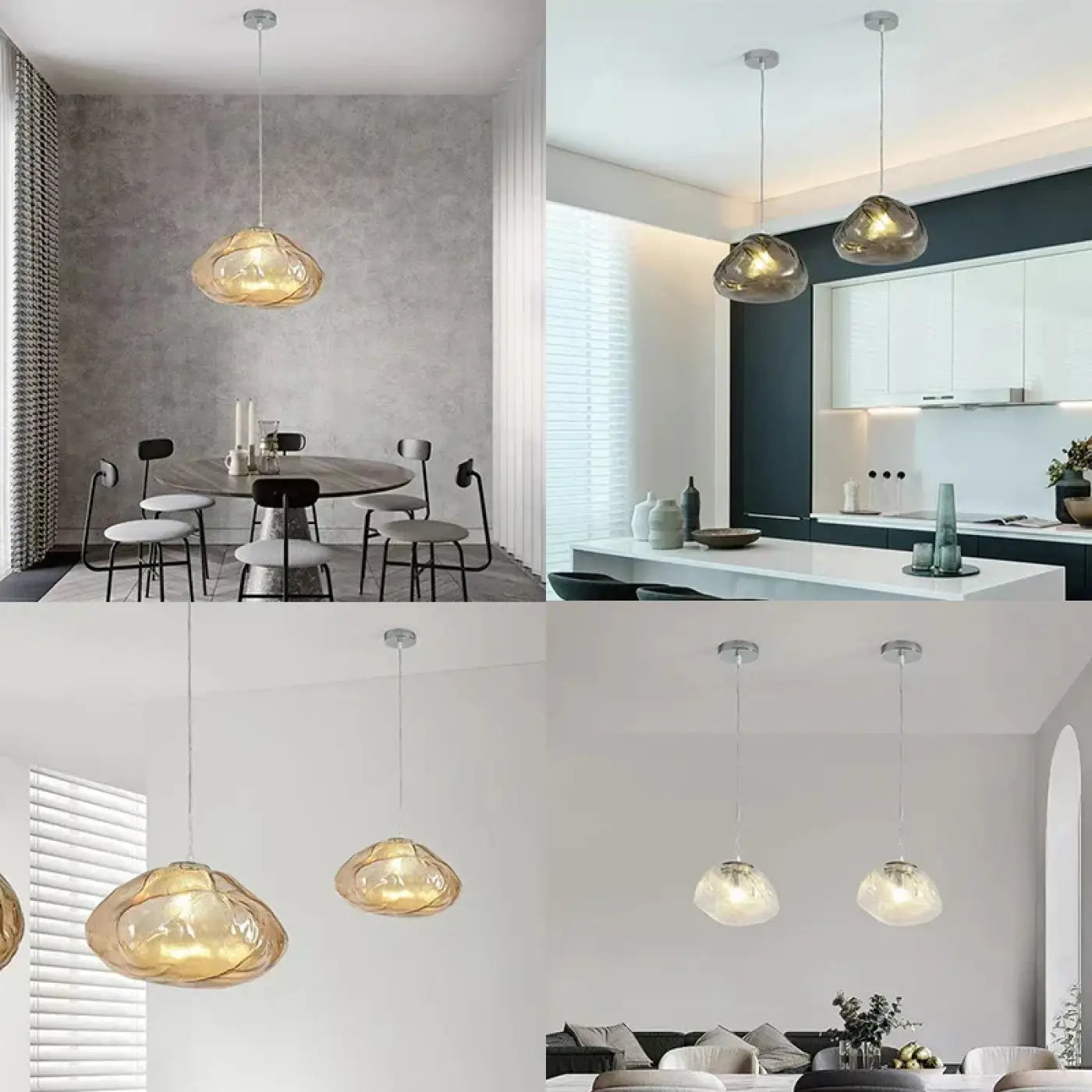 Suspension luminaire salon salle a manger nuage verre design